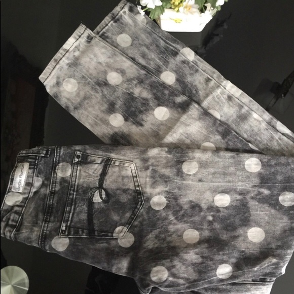 Justice premium jeans polka dots design Sz 14R - Picture 4 of 4
